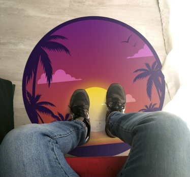 70's Sunset nature carpet - TenStickers