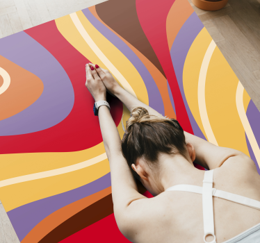 70's vintage pattern retro rug - TenStickers