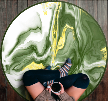 Abstract green art design contemporary rugs - TenStickers