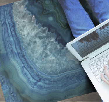 Agate blue veins stone flooring - TenStickers
