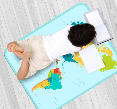 America in center vinyl map rug - TenStickers