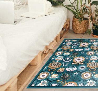 APPLIQUE AREA RUG mosaic vinyl flooring - TenStickers