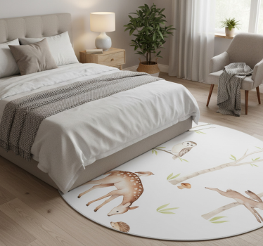 Autumn calmed forest bedroom vinyl rug - TenStickers