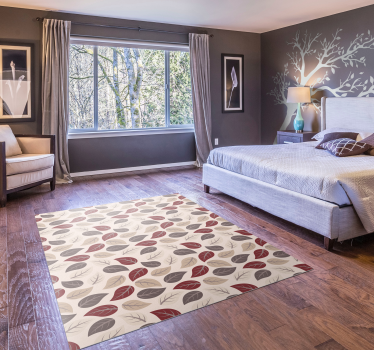Autumn Leaf Pattern flower rug - TenStickers
