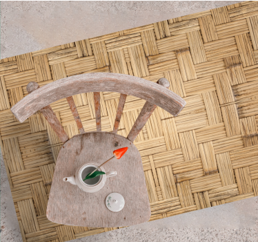 Bamboo Weave Style living room vinyl rug - TenStickers