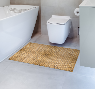 Bamboo woven effect wood effect vinyl flooring - TenStickers