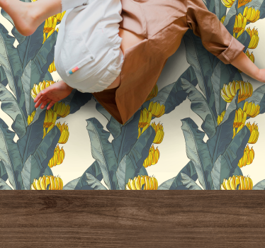 Banana tree artistic pattern flower rug - TenStickers