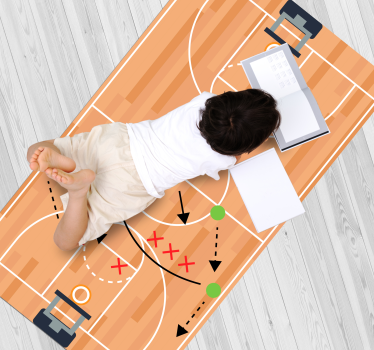 Basketball tactics game strategy teenage rugs for bedrooms - TenStickers