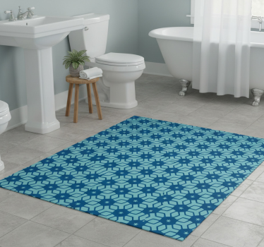 Bathroom vinyl rug blue tiles design - TenStickers