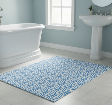 Bathroom vinyl rug with small wave design - TenStickers