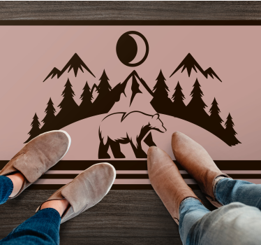 Bear with mountains in the back contemporary rugs - TenStickers