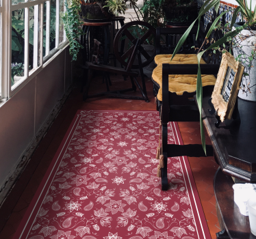 Beautiful paisley flowers living room rug - TenStickers