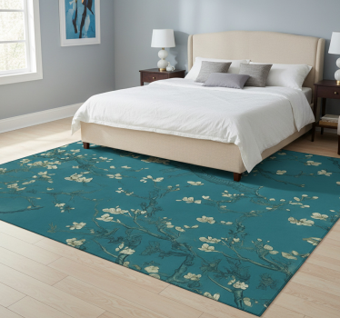 Bedroom vinyl rug dark blue tree design - TenStickers