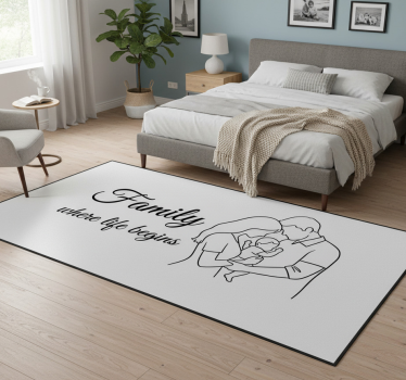 Bedroom vinyl rug family where life begins - TenStickers