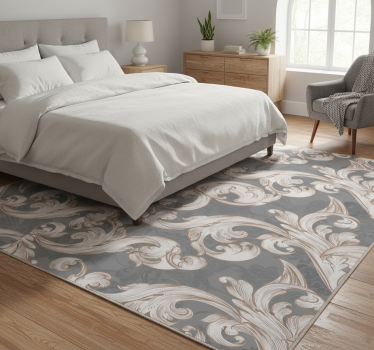Gray beauty bedroom vinyl rug - TenStickers