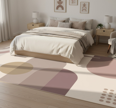 Bedroom vinyl rug in brown geometric modern art - TenStickers