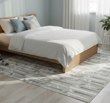 Bedroom vinyl rug in nordic gray branches design - TenStickers