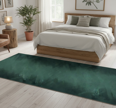 Bedroom vinyl rug rustic green retro style - TenStickers