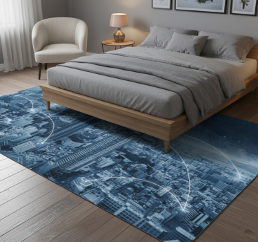 Bedroom vinyl rug skyscraper landscape sticker - TenStickers