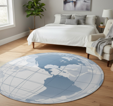 Bedroom vinyl rug blue america map design - TenStickers