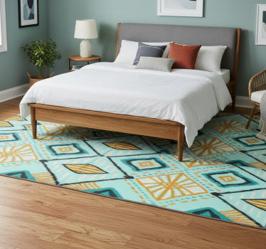 Bedroom vinyl rug with african abstract geometric design - TenStickers
