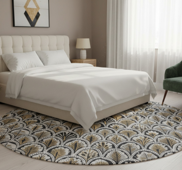 Bedroom vinyl rug with art deco fan design - TenStickers