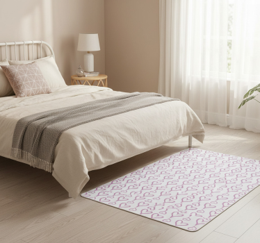 Bedroom vinyl rug with pink heart illustrations - TenStickers