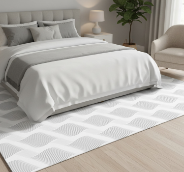 Bedroom vinyl rug with retro pattern in light gray - TenStickers