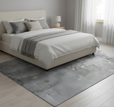 Bedroom vinyl rug with retro silver rectangle pattern - TenStickers
