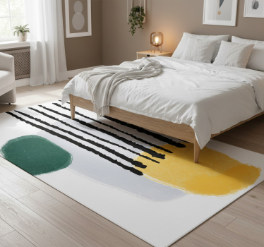 Bedroom vinyl rug with rianning abstract design - TenStickers