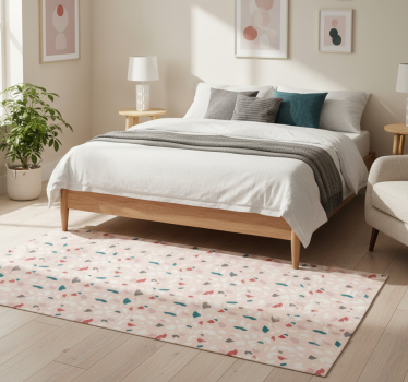 Bedroom vinyl rug with terrazzo effect pattern - TenStickers