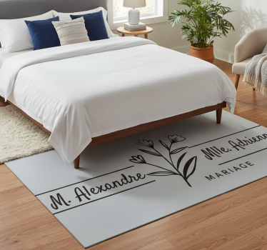 Bedroom vinyl rug with wedding wall decor - TenStickers