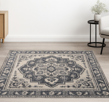 Beige elegant tiles living room vinyl rug - TenStickers