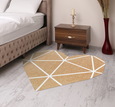 Beige heart geometric vinyl carpet - TenStickers