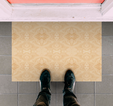 Beige "japandi" pattern style stone flooring - TenStickers