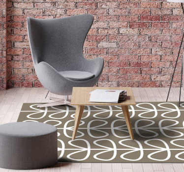 Beige leaves pattern ethnic vinyl carpets - TenStickers