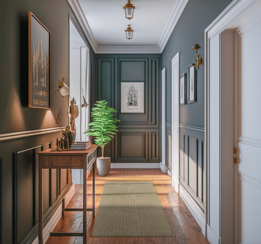 Beige monocolor fabric modern hallway flooring - TenStickers