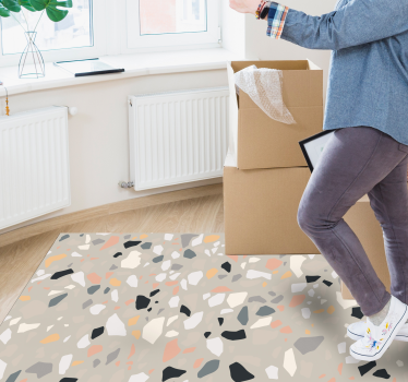Beige terrazzo texture rug - TenStickers
