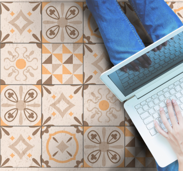 Beige vintage mosaic pattern tile mat - TenStickers