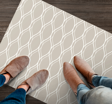 Beige with white lines pattern texture rug - TenStickers