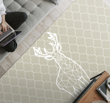 Bid majestic deer geometric  nordic style rugs - TenStickers