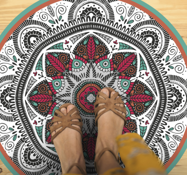 Big round mandala kitchen kitchen flooring - TenStickers