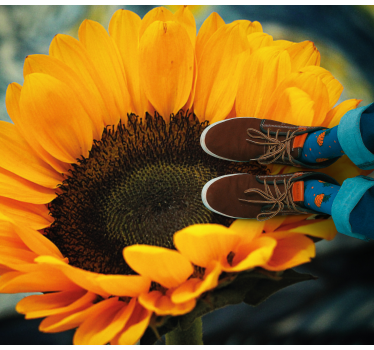 Big sunflowers flower vinyl rug - TenStickers
