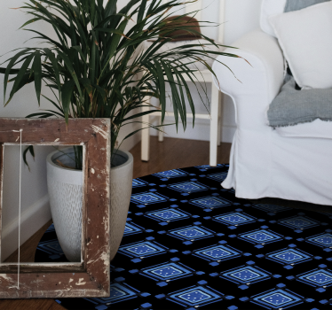 Black and Blue Nordic vinyl rugs - TenStickers