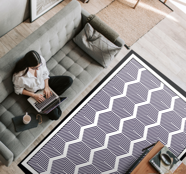 Black and white labirynth 3D mosaic vinyl flooring - TenStickers