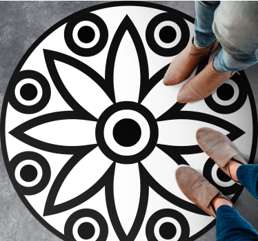 Black and white minimaistic pattern minimalist carpet - TenStickers