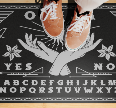 Black and white ouija board retro rug - TenStickers