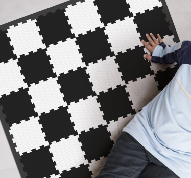 Black and white puzzle squares baby mat - TenStickers