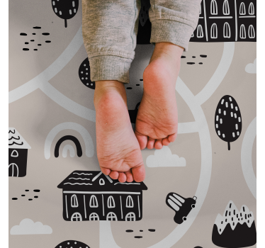 Black and white Roads road mat - TenStickers