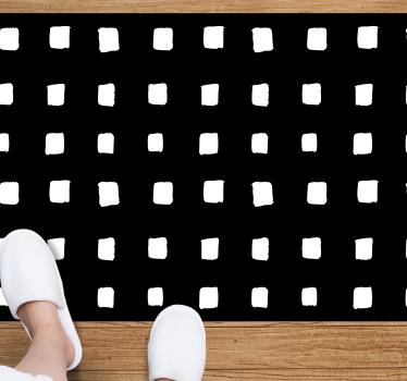 Black and white squares geometric carpets - TenStickers